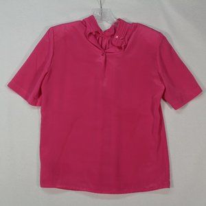 Vintage Helene St. Marie Blouse Women's Size 8 Short Sleeve Made in USA HAS FLAW